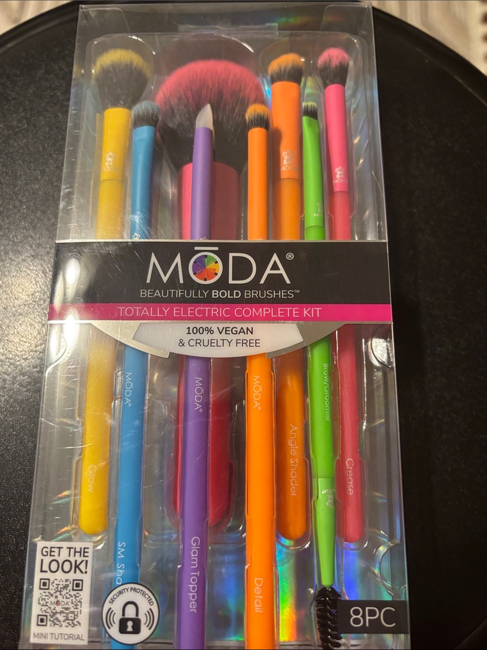 MODA Totally Electric 8pc Colorful Makeup Brush Set